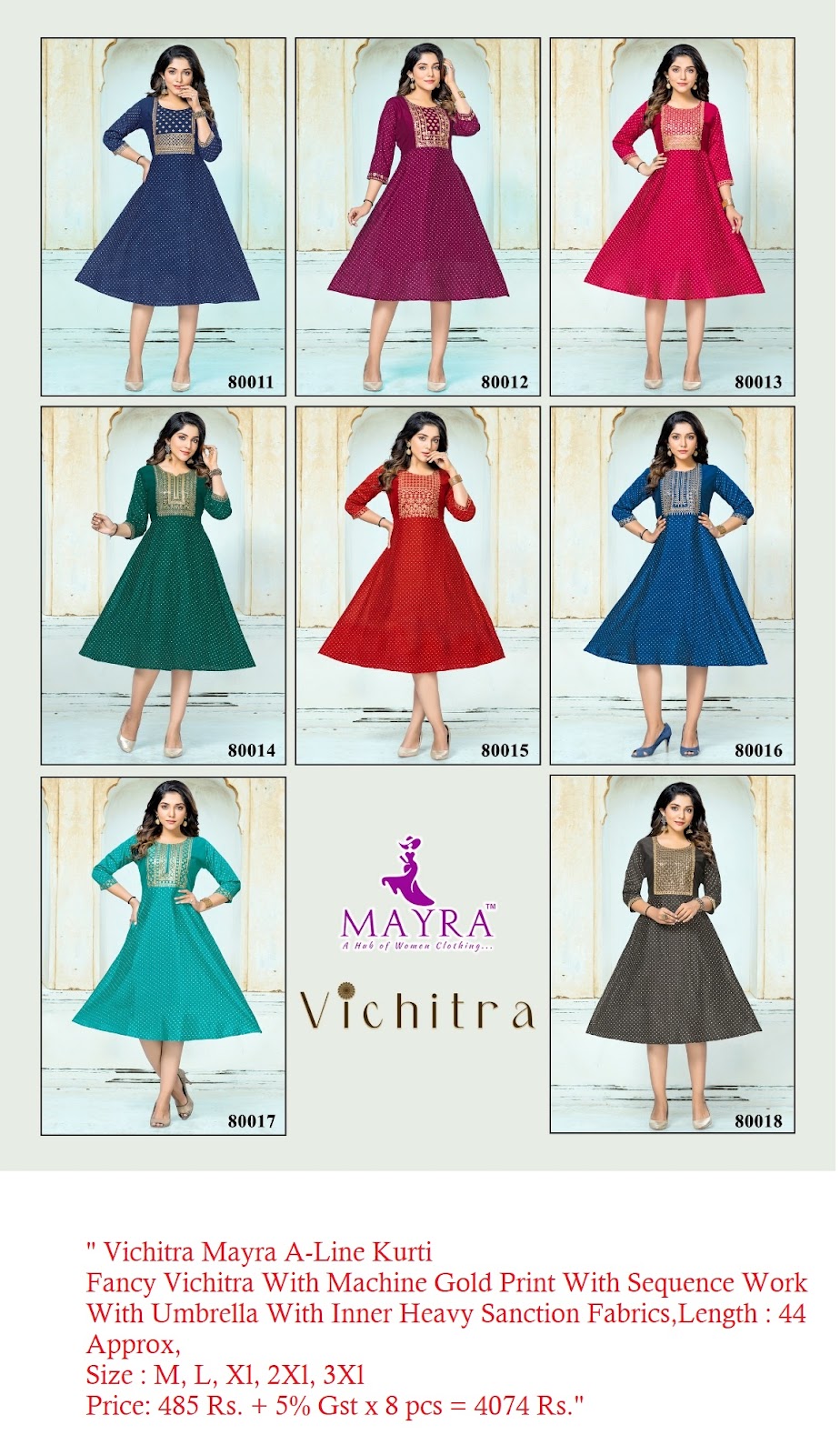 Mayra Vichitra Branded A-Line Kurti Catalog Lowest Price